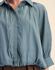 Yvette Puff Sleeve Top-Blue