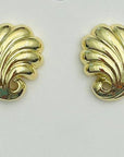 Flapper Wave Clip On Earring- Gold