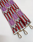 Mayan Print Bag Strap-Red/Green