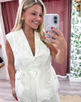 Soft Musk Eyelet Wrap Top