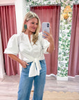 Dahlia Puff Sleeve Top-White