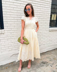 Easy Like Sunday Embroidered Midi Dress-Ivory