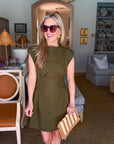 Sweet Afternoons Mini Dress-Olive