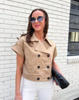 City Chic Crop Trench Top