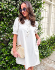 She’s Gone Country Denim Dress-Cream