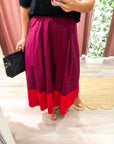 Fairmont Colorblock Skirt-Port/Red