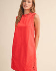 Light of Life Embroidered Dress-Red