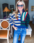 Rugby Polo Sweater-Varsity Stripes