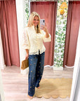 The Mandarin Lace Top-Cream