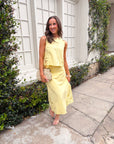 Right Feels Embroidered Skirt Set- Lemon Yellow