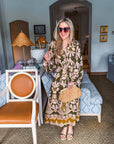 Forest Whimsy Floral Midi Dress