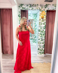 Lady in Red Maxi Dress