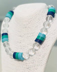 Sea Glass Acrylic Necklace-Blue/Green