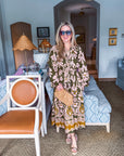 Forest Whimsy Floral Midi Dress