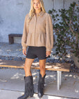 The Duchess Peplum Jacket-Tan