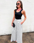 Scallop Wave Knit Top-Black