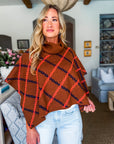 Chain Print Knit Poncho