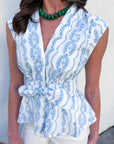 Sugar Petal Eyelet Peplum Top
