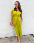 PREORDER: The Paris Edition Midi Dress-Lime