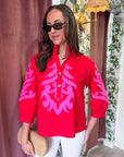 Blush Peony Top-Red