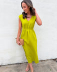 PREORDER: The Paris Edition Midi Dress-Lime
