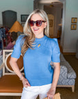 Weekend Time Knit Top-Blue