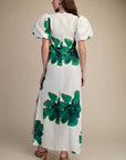 PREORDER: Camellia Puff-Sleeve Maxi Dress-Kelly Green