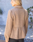 The Duchess Peplum Jacket-Tan