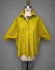 Kaia Oversized Button Down Top-Citron