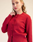 Fireside Cottage Cardigan-Cherry