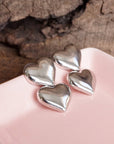 Heart Flutter Dangle Earrings-Silver