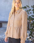 The Duchess Peplum Jacket-Tan