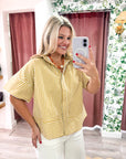 Portside Button Down Top-Yellow