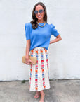 Floral Harmony Embroidered Midi Skirt