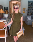 Sweet Afternoons Mini Dress-Olive