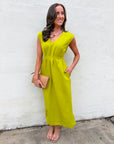 PREORDER: The Paris Edition Midi Dress-Lime