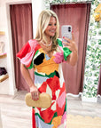 Monaco Puff Sleeve Maxi Dress