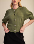 Sunny Days Sweater Cardigan-Olive