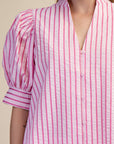 Sweetheart Puff Sleeve Top-Pink