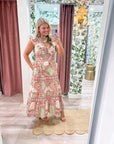 Sweet Spell Floral Midi Dress-Ivory