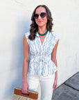 Sugar Petal Eyelet Peplum Top