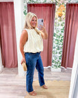 Estelle Pleated Balloon Top-Off White