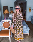 Forest Whimsy Floral Midi Dress