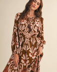 Forest Whimsy Floral Midi Dress