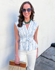 Sugar Petal Eyelet Peplum Top