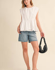 Sunday Melody Peplum Top-Off White