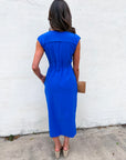 The Paris Edition Midi Dress-Royal Blue