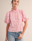Spring Fling Bubble Sleeve Top