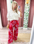 Blush Blossom Wide Leg Pants