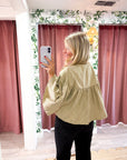 Swing Cape Stripe Top-Beige